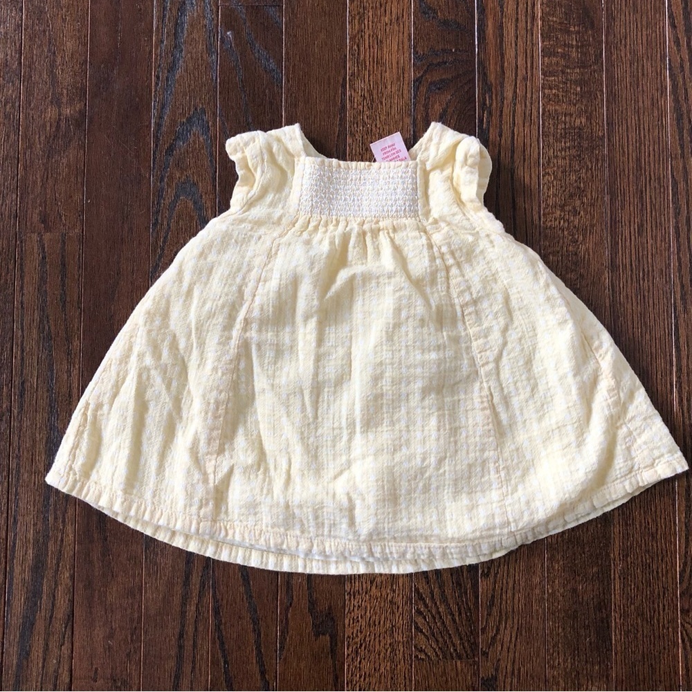 Gillian’s Closet Girls 4T Pastel Yellow Gingham Smocked Ruched Tunic Top - EUC!